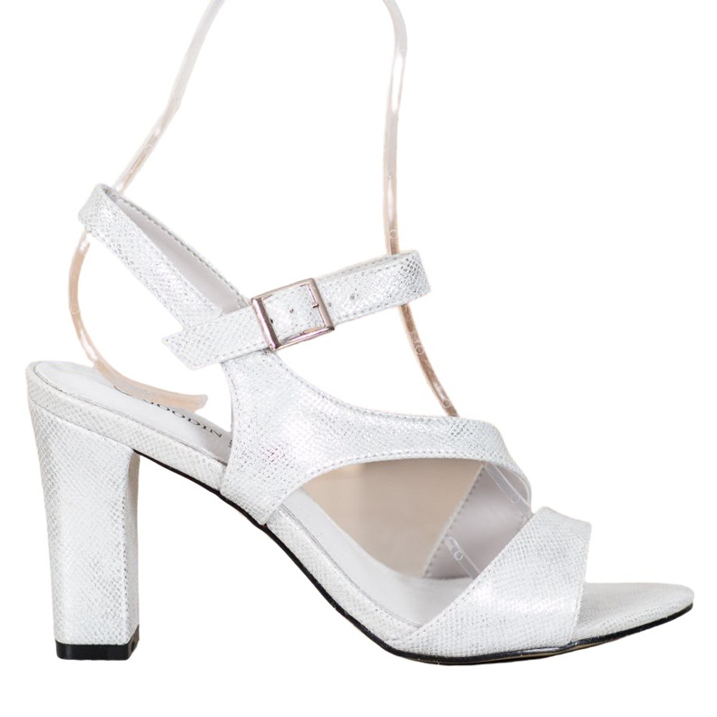 Goodin Sandálias Elegantes com Brilho prata cinza