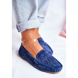 S.Barski Mocassins de camurça azul marinho aberturas LR92309 azul-marinho