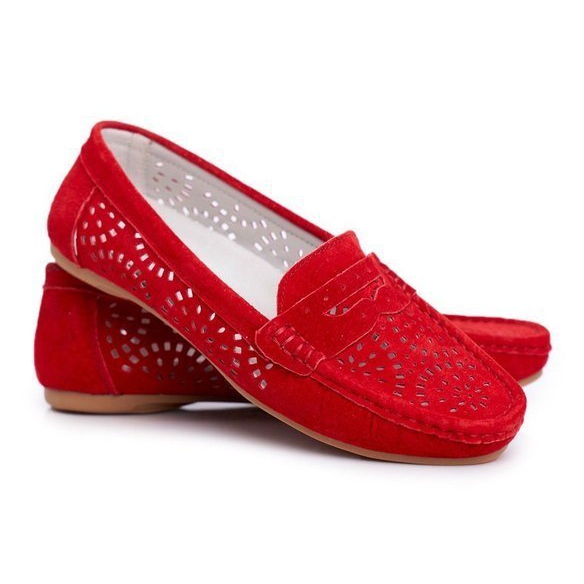 S.Barski Mocassins de camurça vermelha LR92309 vermelho