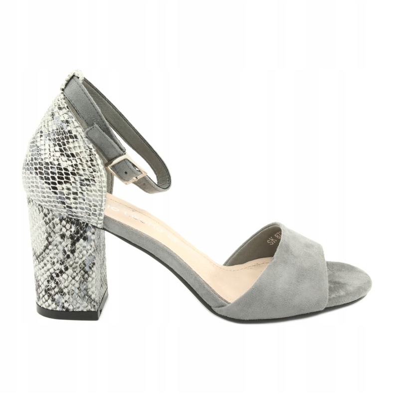 Sergio Leone Sandálias femininas no padrão de animal pós -animal sk873 cinza
