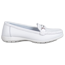 Goodin Mocassins de Couro Confortáveis branco