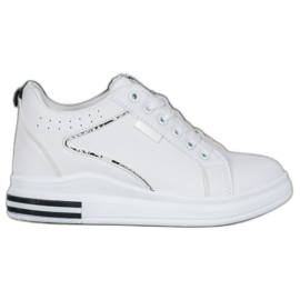 SHELOVET Sapatos Brancos Com Cunha Escondida SHELOVET Sapatos Brancos Com Cunha Escondida