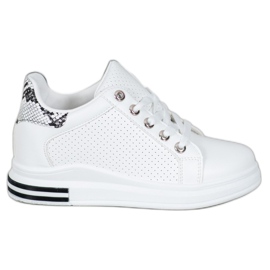 SHELOVET Sapatos abertos com uma cunha oculta branco