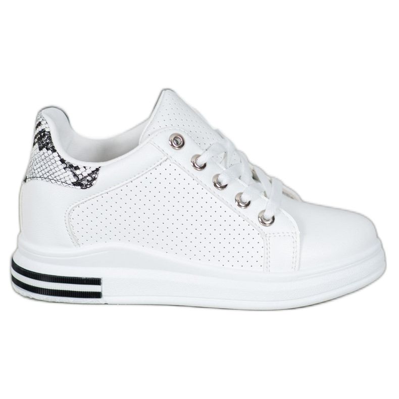 SHELOVET Sapatos abertos com uma cunha oculta branco