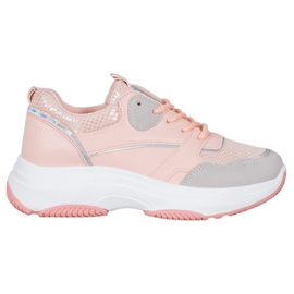Ideal Shoes Tênis com plataforma casual rosa Ideal Shoes Tênis com plataforma casual rosa