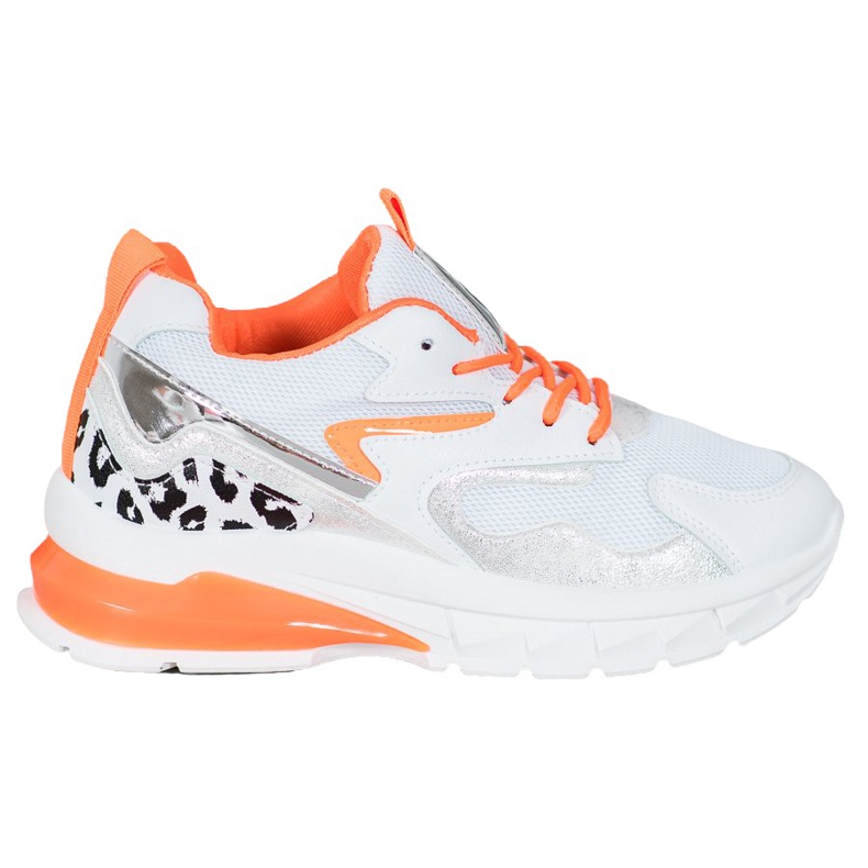 Ideal Shoes Tênis com inserções laranja branco multicolorido