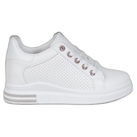 SHELOVET Sapatos abertos com uma cunha oculta branco