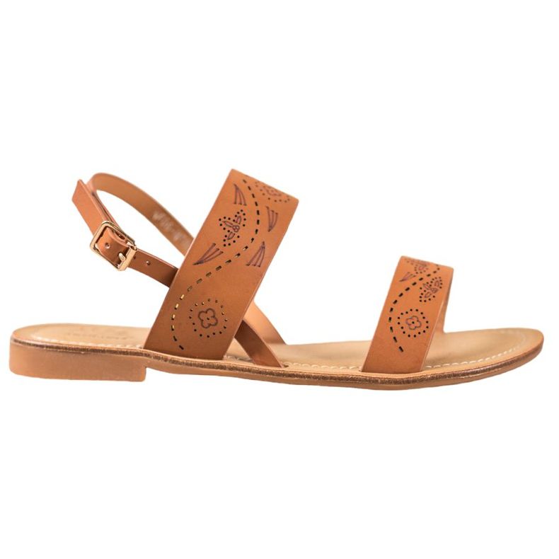 Small Swan Sandálias com padrão perfurado castanho Small Swan Sandálias com padrão perfurado castanho