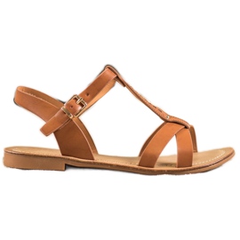 Small Swan Sandálias marrons elegantes marrom