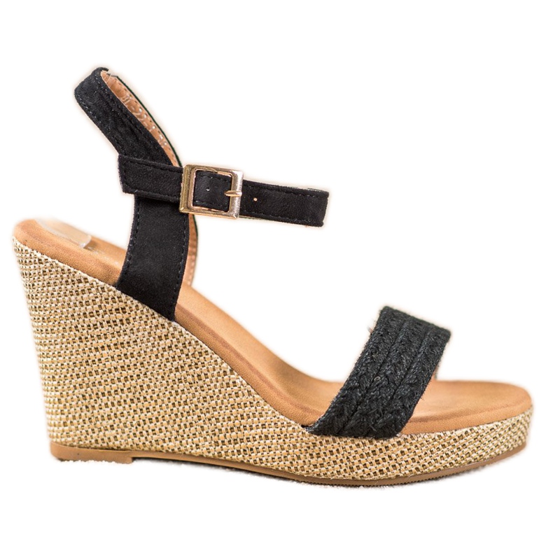 SHELOVET Sandálias de cunha elegantes preto