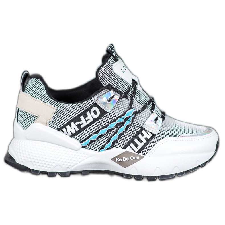 Bona Tênis de malha de amor branco preto