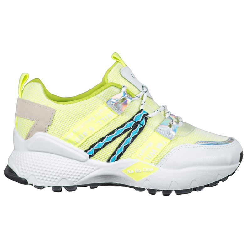 Bona Tênis de malha de amor branco multicolorido verde