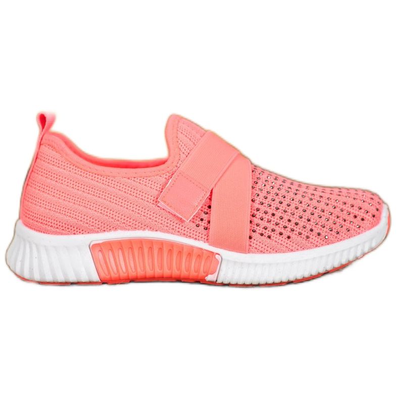 SHELOVET Slipons rosa com cristais multicolorido