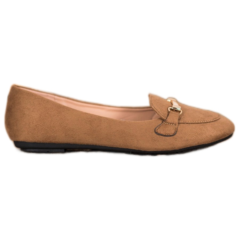 SHELOVET Bailarinas de camurça castanho