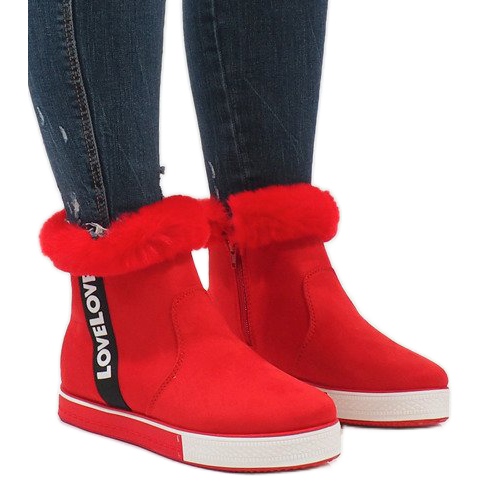 Botas de camurça forradas de pele vermelha NB252P-3 vermelho Botas de camurça forradas de pele vermelha NB252P-3 vermelho