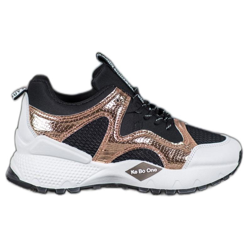 Bona Tênis da moda com malha preto amarelo