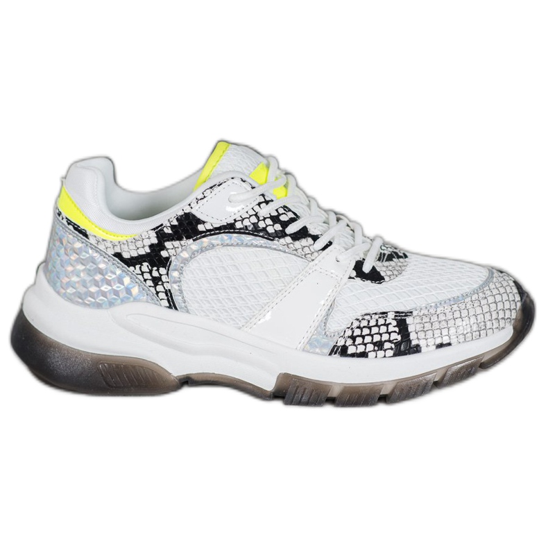 Kylie Tênis confortáveis ​​com estampa de cobra branco multicolorido