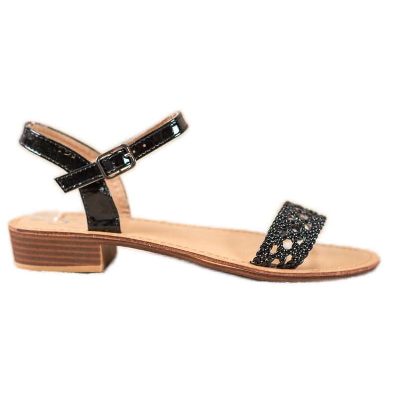 Small Swan Sandálias Trançadas Elegantes preto