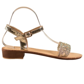 Small Swan Sandálias Trançadas Elegantes dourado