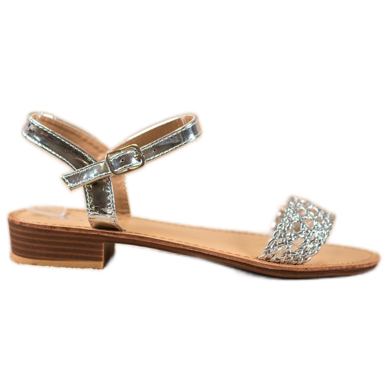 Small Swan Sandálias Trançadas Elegantes cinza
