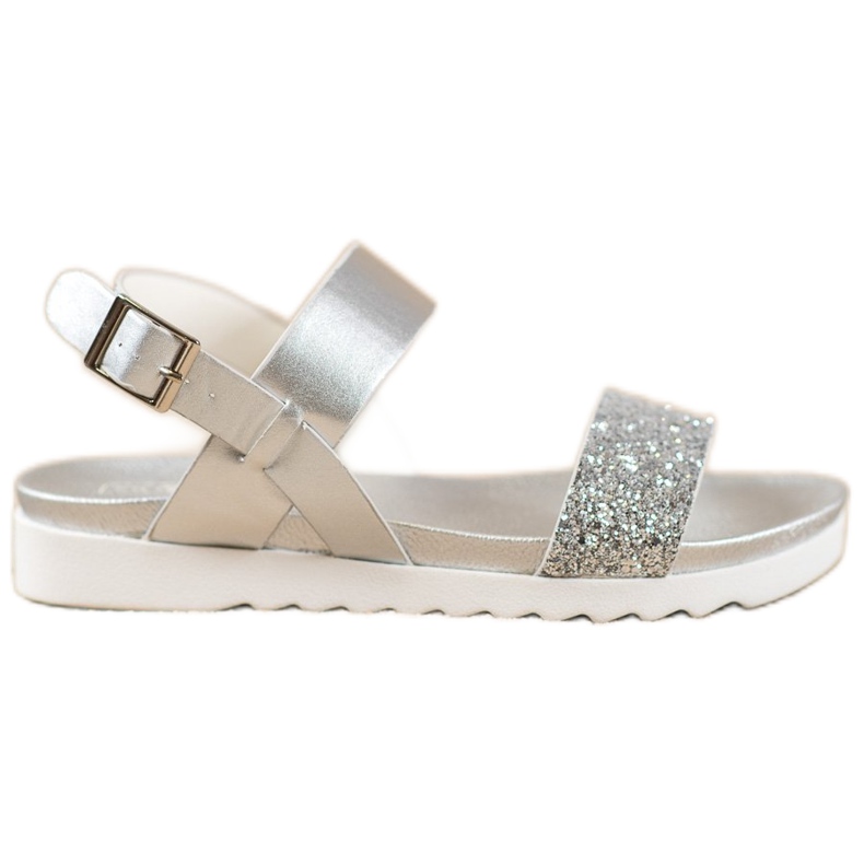 Filippo Sandálias prateadas na plataforma cinza