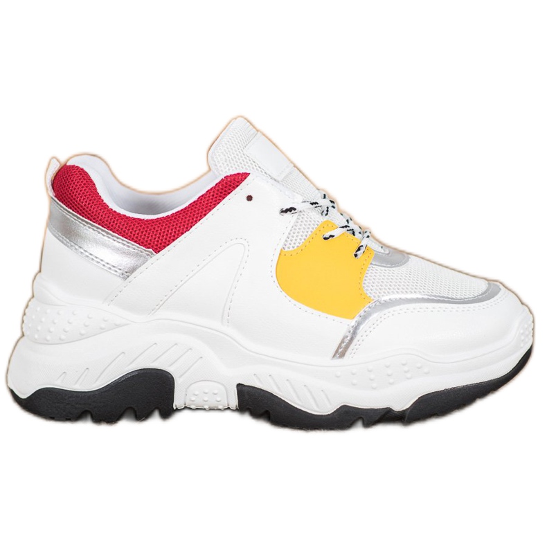 SHELOVET Tênis atados da moda branco