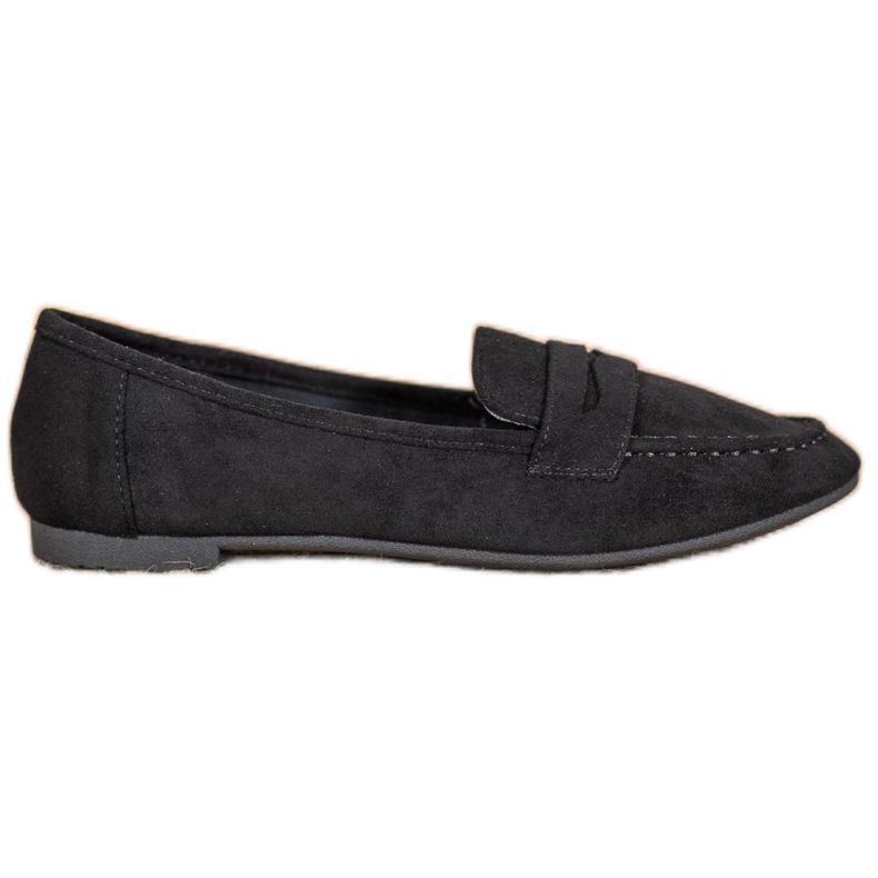 SHELOVET Mocassins casuais de camurça preto