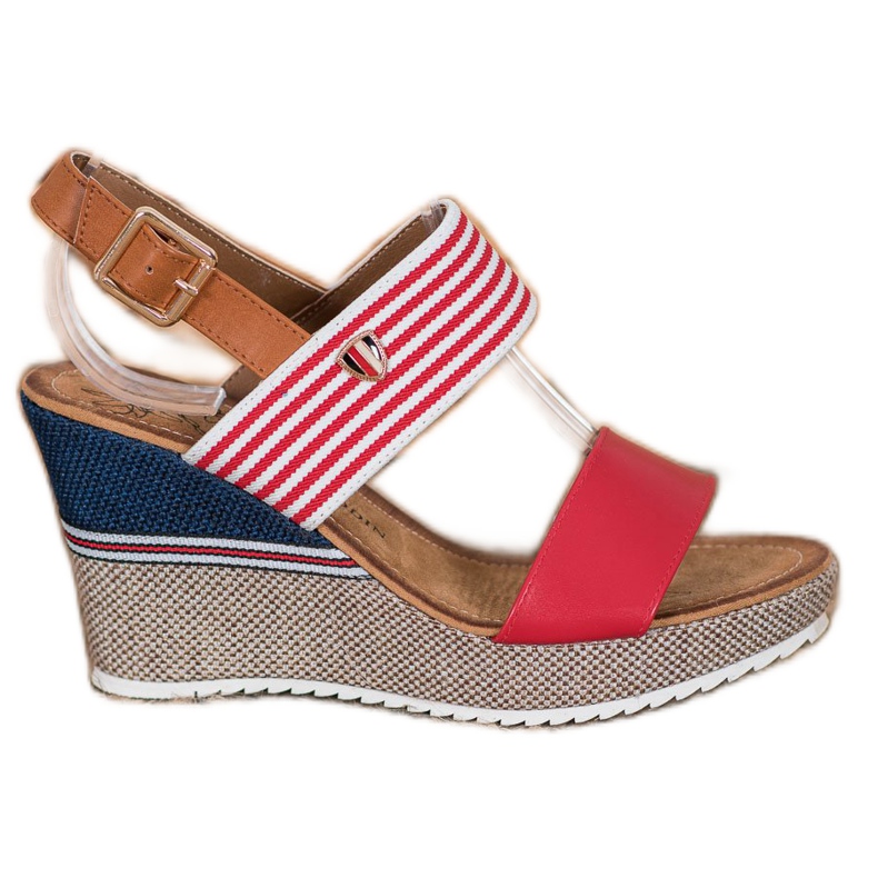 Goodin Sandálias de cunha vermelho