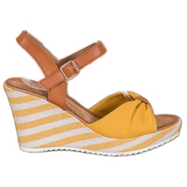 Goodin Sandálias Amarelas em Cunha marrom amarelo