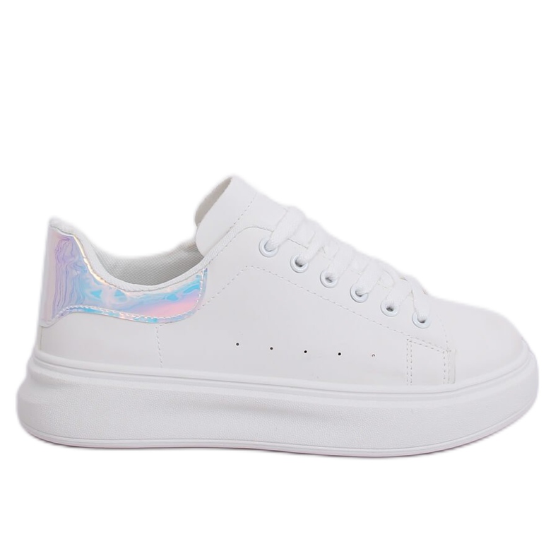 Tênis holográfico branco feminino A88-63 prata