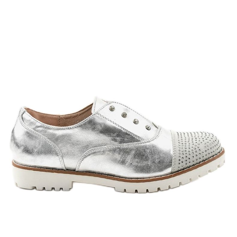 Sapatos prateados deslizantes com tachas GF-FD9 prata
