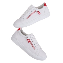 Tênis feminino branco BY-231 WHITE / RED