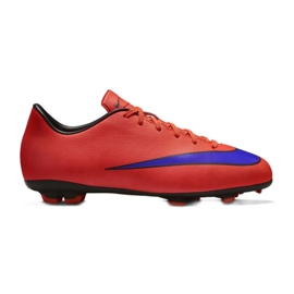Chuteiras Nike Mercurial Victory V Fg Jr 651634-650 vermelho laranjas e tintos