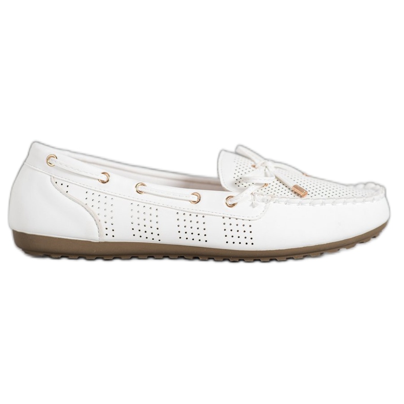 Diamantique Mocassins de couro ecológico branco