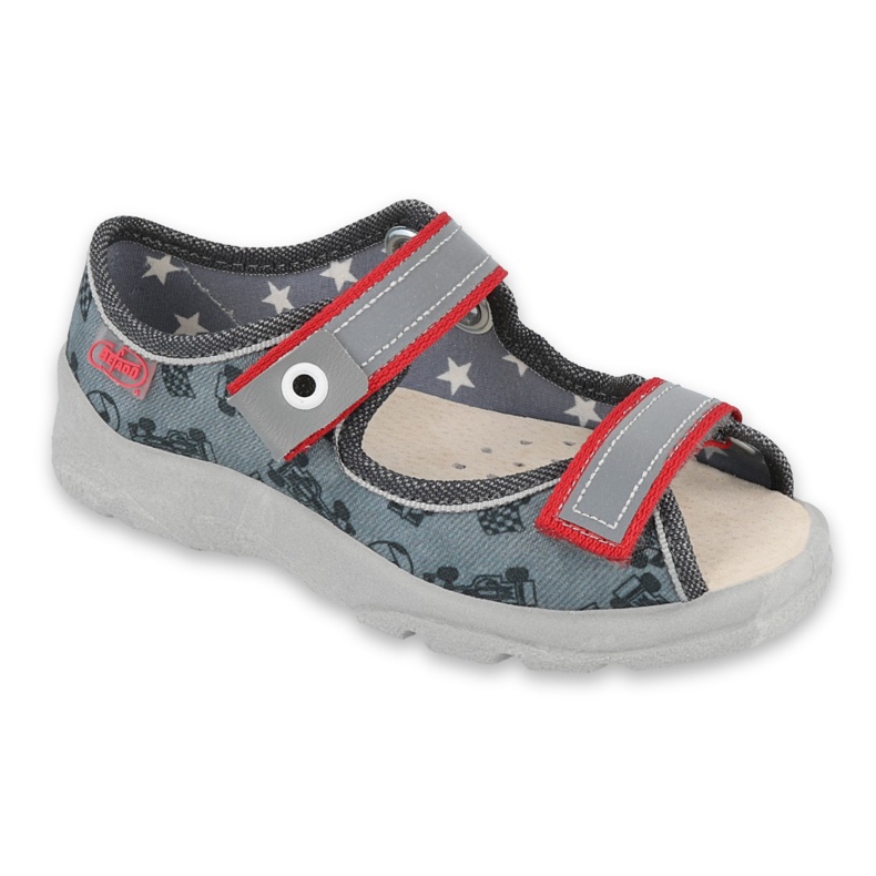 Calçados infantis Befado 869X141 vermelho cinza