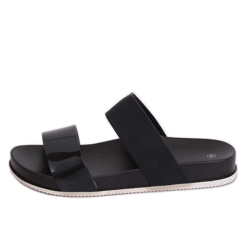 Chinelos pretos CK66P pretos com tiras de borracha Chinelos pretos CK66P pretos com tiras de borracha