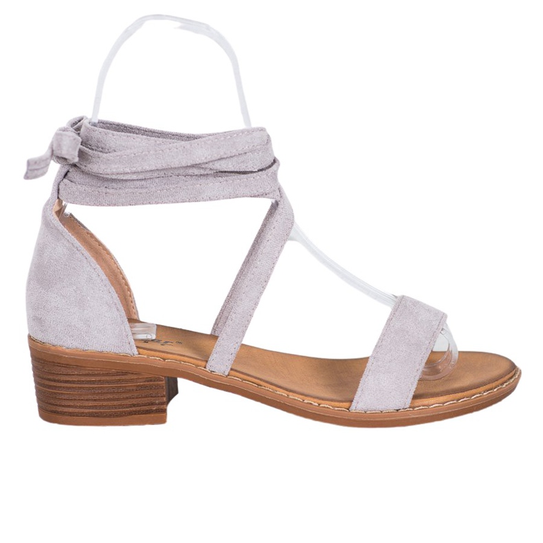 Sandálias amarradas cinza