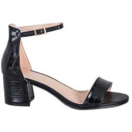 Seastar Sandálias Com Couro Ecológico preto Seastar Sandálias Com Couro Ecológico preto