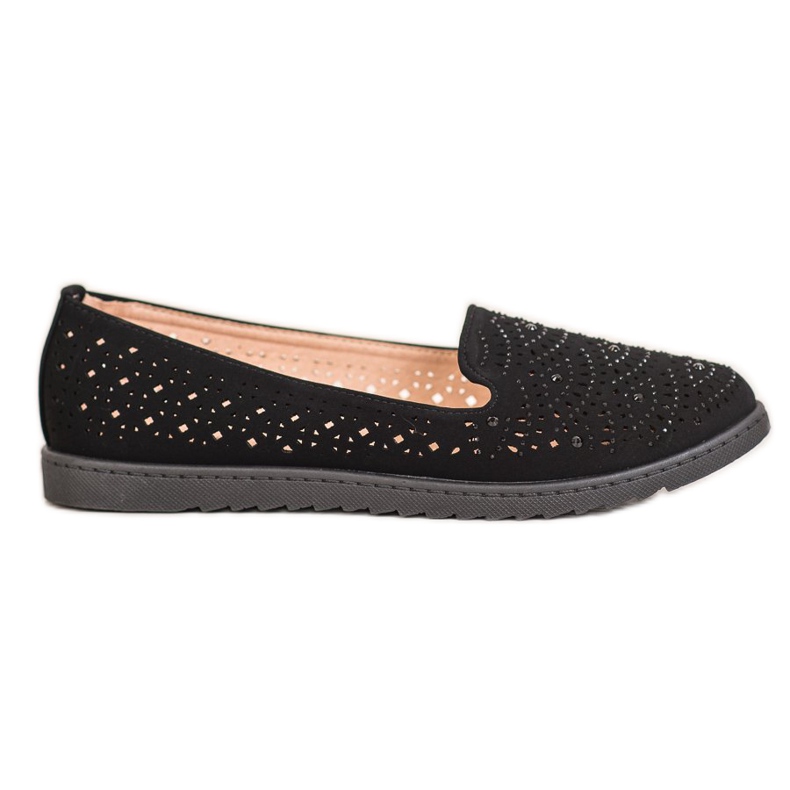 Seastar Senhores Openwork Com Cristais preto