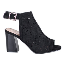 Mannika Sandálias Openwork Embutidas preto Mannika Sandálias Openwork Embutidas preto