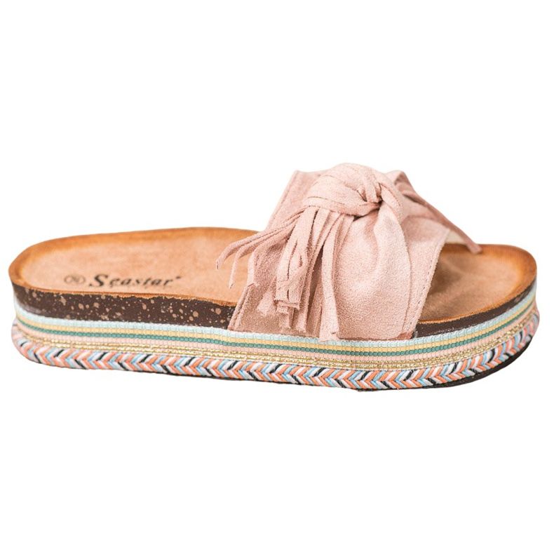 Seastar Chinelos com franjas rosa