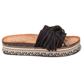 Seastar Chinelos com franjas preto