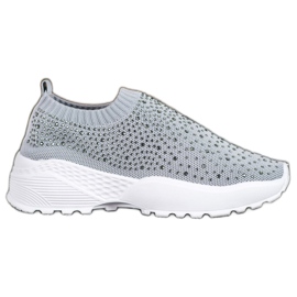 Diamantique Calçados esportivos com cristais cinza Diamantique Calçados esportivos com cristais cinza