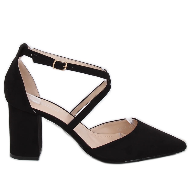 Bombas de salto alto corte preto D85-5 preto