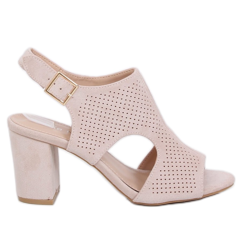 Sandálias de salto alto bege 99-33A Beige