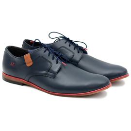 Bednarek Polish Shoes Brogues masculino Bednarek elegante couro azul marinho Nikolas azul-marinho