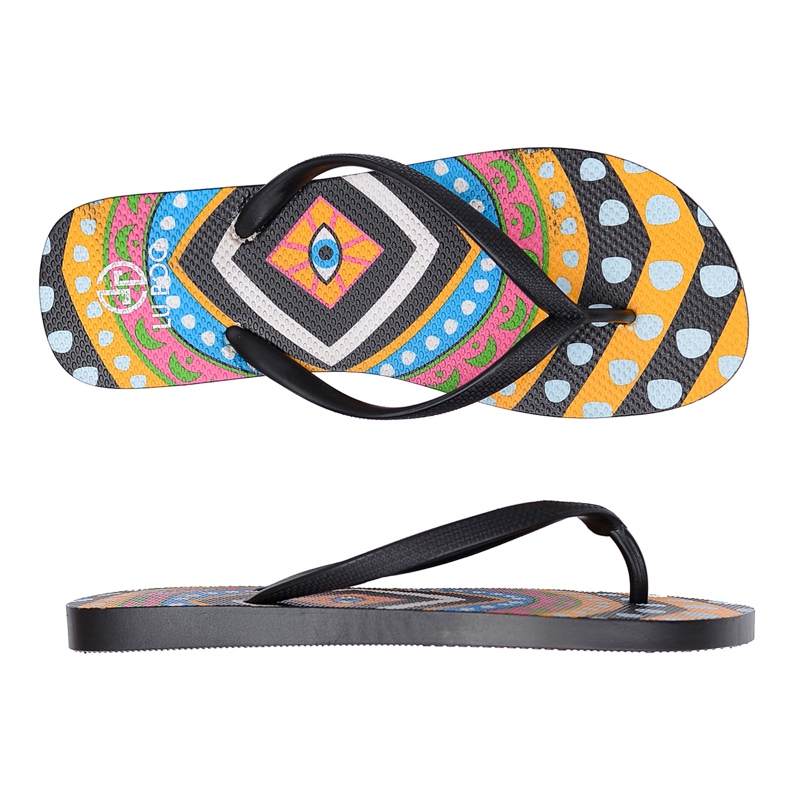 Lu Boo | Chinelos Pin-up Black Aztec Havanna multicolorido