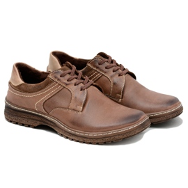 KOMODO Botas quentes masculinas de couro Ernesto Brown para o inverno castanho