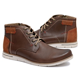 Neex Botas quentes de couro masculino fresco marrom