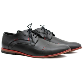 Gejms Sapatos elegantes masculinos de couro preto Isacco